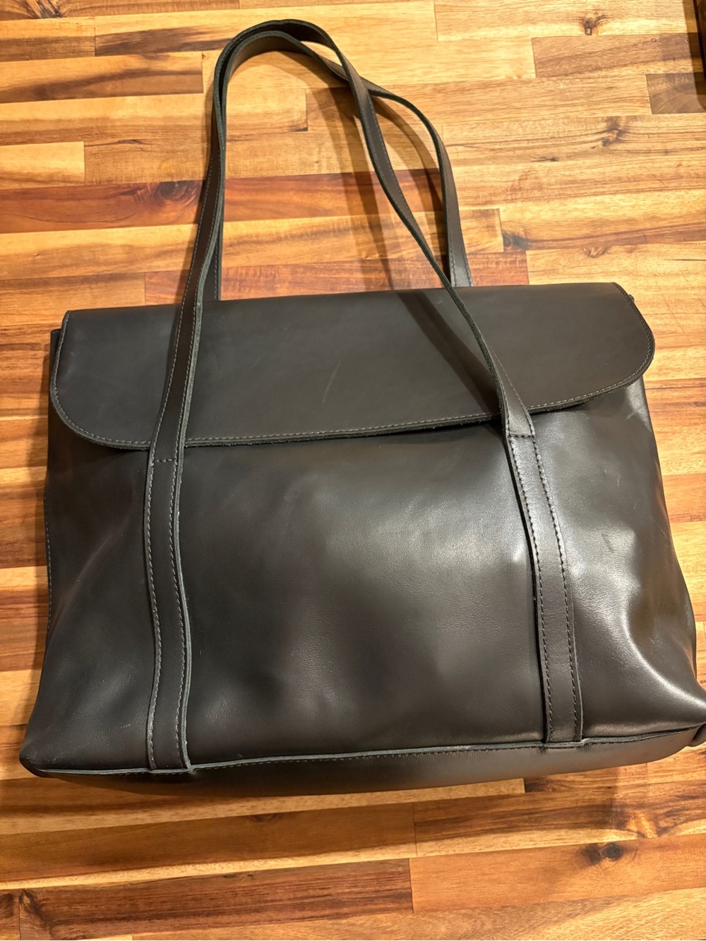 Parker Clay Awassa Black Leather Travel Tote Bag